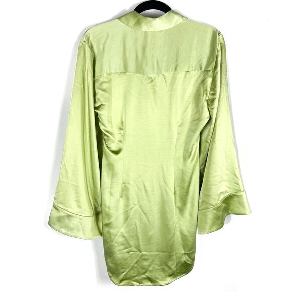 Song of style‎ Marta Mini Dress Pistachio Green Satin Button Front Sz XXS - Picture 12 of 12